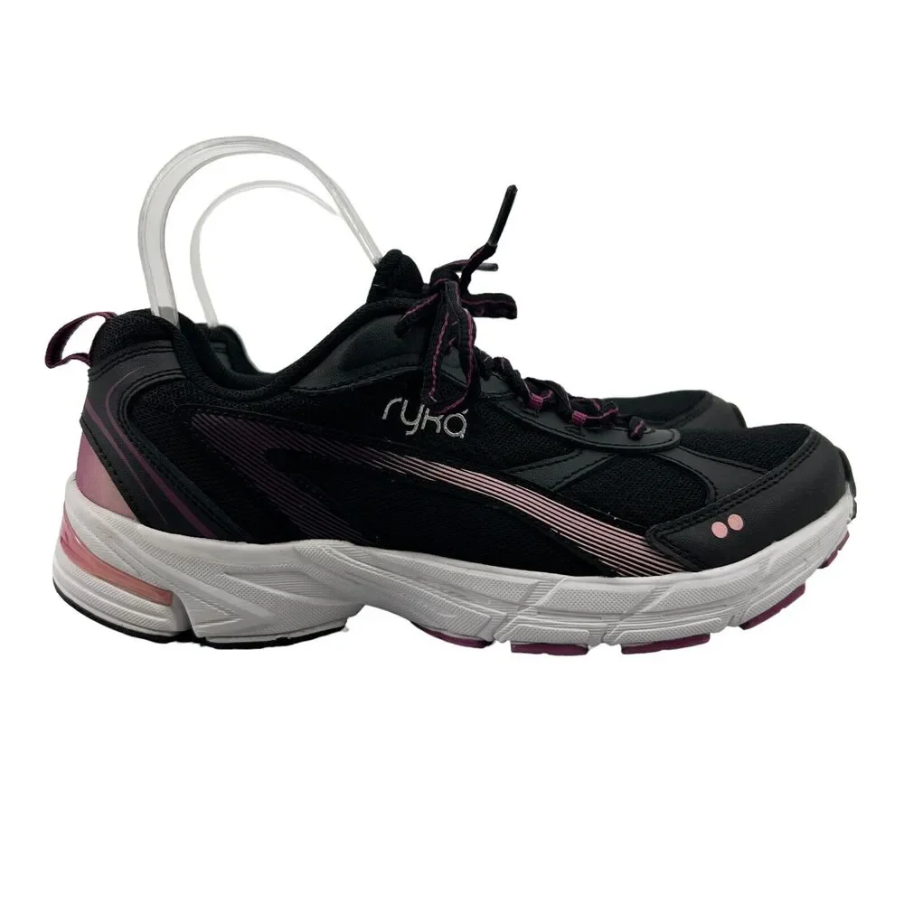 Ryka Impress Running Shoe Womens 8 Black Mesh Lace Up Walking Training Sneaker